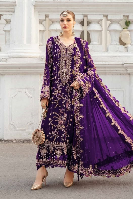 Luxury Embroidered Chiffon Suit