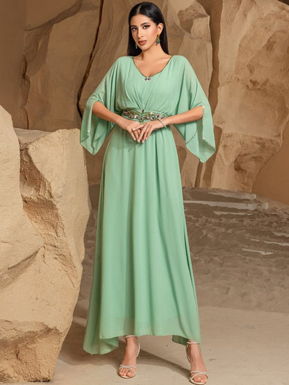 Pleated Georgette Maxi – Mint Green