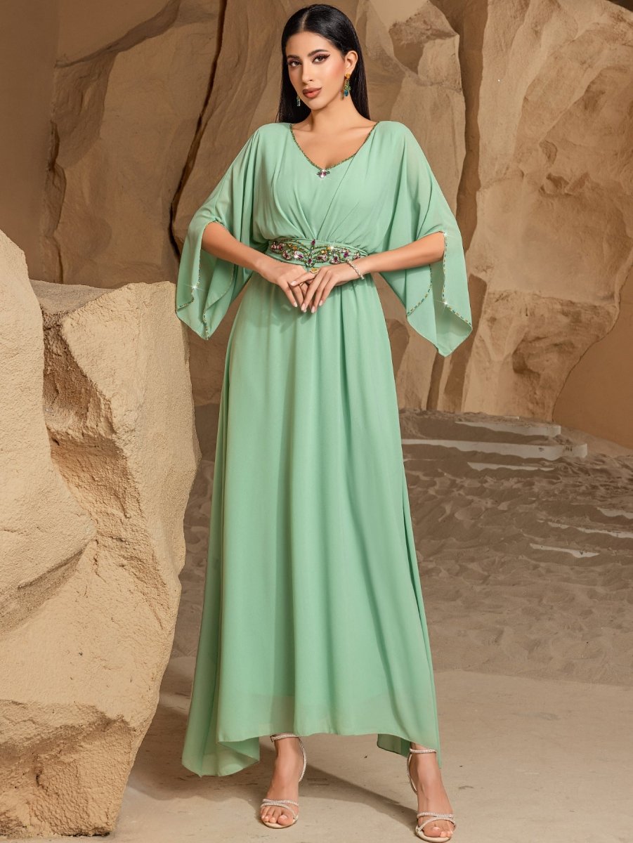 Pleated Georgette Maxi – Mint Green